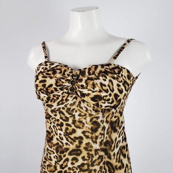 Joy Miss Animal Print Maxi Dress Size S - Picture 2 of 8